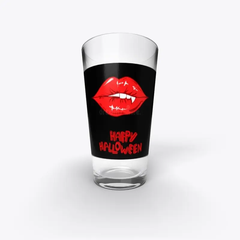 Pint Glass-Spooky Lips